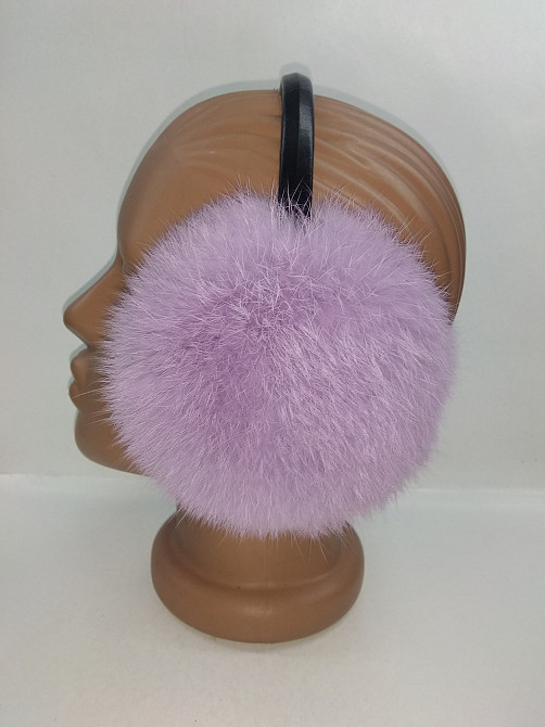 Хутряні навушники дитячі з кролика Бузковий Харків - фото 7