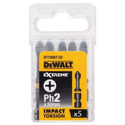 Набор бит DeWALT IMPACT TORSION, ударные, Philips, Ph2, L= 50 мм, 5 шт (DT7998T) Винница - изображение 1