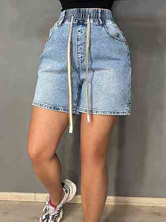 Шорты женские джинсовые Liana 4-028 4-029 с резинкой на талии большие размеры голубые, голубой, З8, 38, 107 см, 125 см Киев