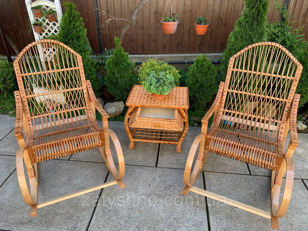 Крісло гойдалка із лози плетена | крісло-гойдалка для відпочинку садова для дачі Київ - фото 3