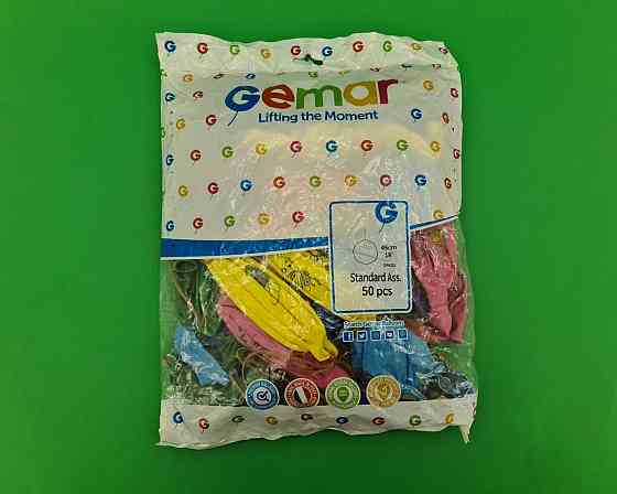 Повітряні кулі Панч-Болл асорті пастель шовкографія 18" (45 см) 100 шт Gemar (1 пач.) Харків