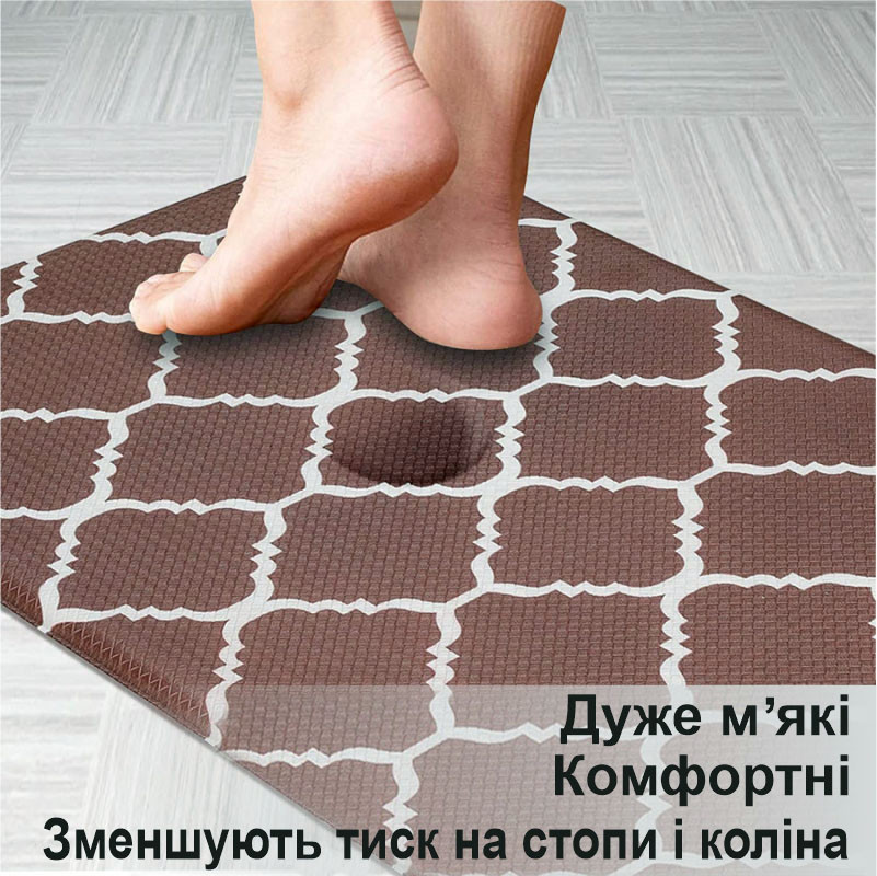 Набор коврики кухонные Lovely Svi 2 шт: 44 x74 x1см и 44 x119 x1см Коричневый Киев - изображение 6