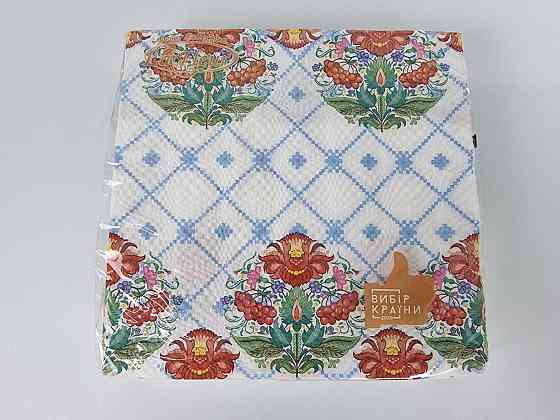 Бумажная двухслойная салфетка (ЗЗхЗЗ, 16шт)  La Fleur Украинские мотивы 002 (1 пачка) Харьков