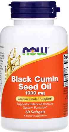 Масло насіння чорного кмину Now Foods Black Cumin Seed Oil 1000 мг 60 гел капс Київ