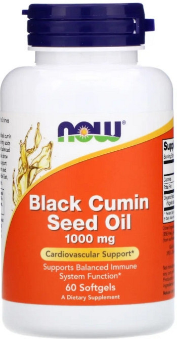 Масло семян черного тмина Now Foods Black Cumin Seed Oil 1000 мг 60 гел капс Киев - изображение 1