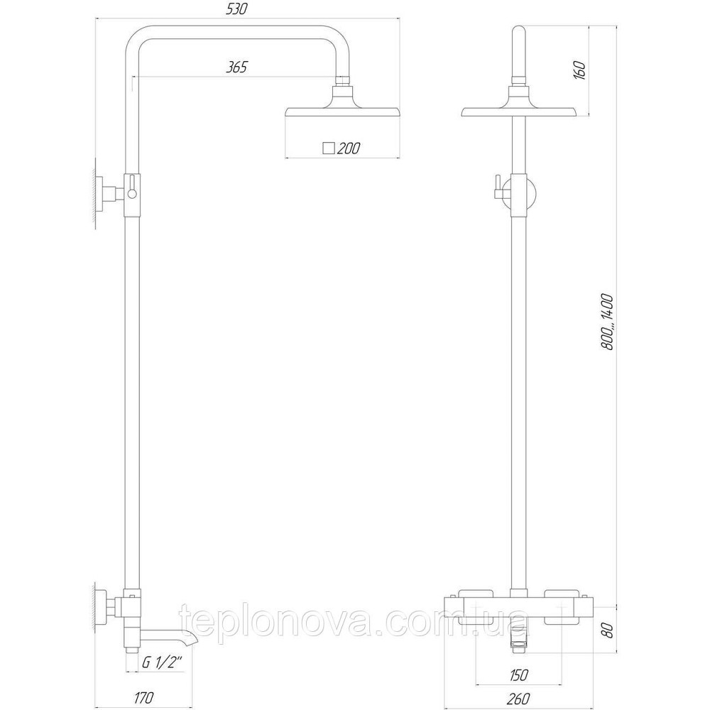 Душевая система Globus Lux Termostatic Q GLM-0041T-BB Черновцы - изображение 4