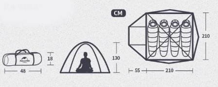 Намет двошаровий на 4 особи з алюмінієвими дугами, P-Series, синій — зручність і захист для всієї родини Київ - фото 4