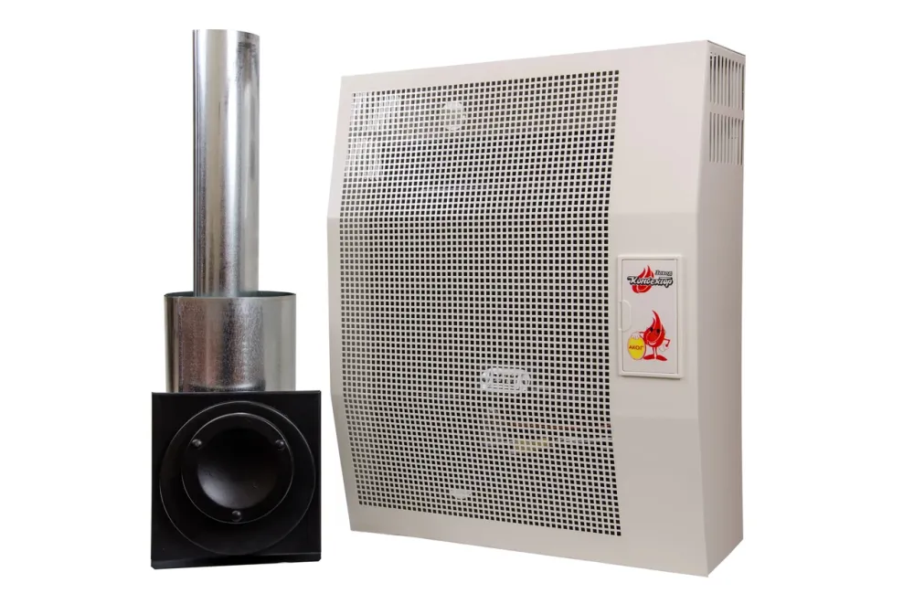 Газовий конвектор АКОГ 2М-СП з сталевим теплообмінником обігрівач 2 кВт до 20 м2 з італійською автоматикою EuroSit + димохід Тернопіль - фото 2