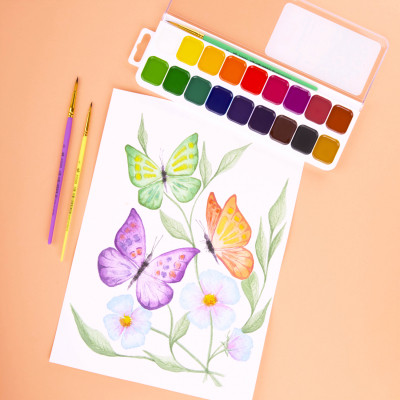 Акварельные краски Yes Orange Line 18 кольорів б/п (110300) Винница - изображение 8