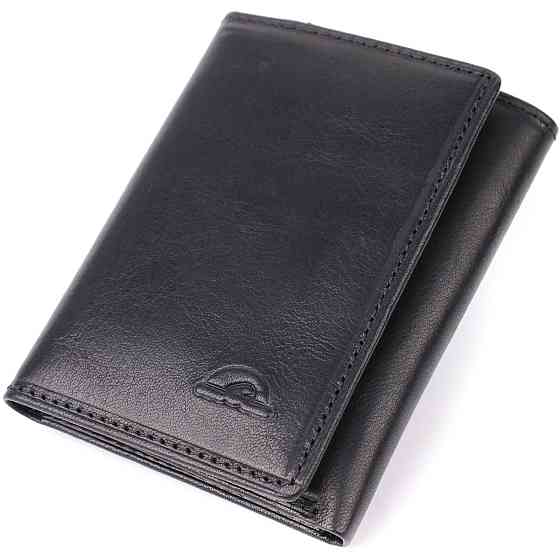 Небольшой бумажник для мужчин из глянцевой натуральной кожи Tony Perotti 20901_1 (3810 nero) Черный Киев