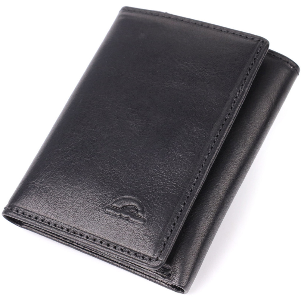 Невеликий гаманець для чоловіків з натуральної глянсової шкіри Tony Perotti 20901_1 (3810 nero) Чорний Київ - фото 1