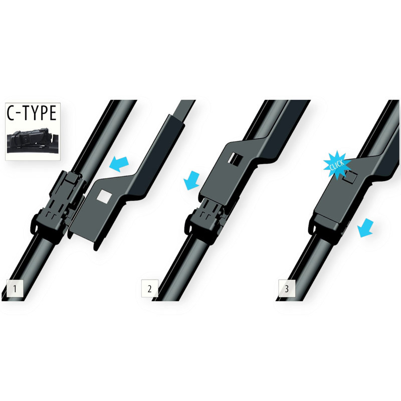 Щітки oximo безкаркасні модельні (к-т 2шт) c-type 700 + 425 мм двірника Мукачево - фото 3