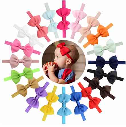 Детская повязка ментолового цвета - окружность головы 40-60см, бант 12см Киев