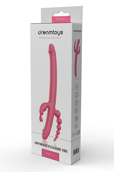 Вібратор із 4 стимулюючими кінцями Dreamtoys Anywhere Pleasure Vibe Essentials, рожевий Sex Aura Київ - фото 6