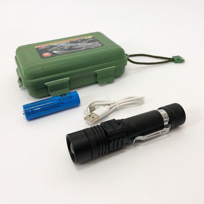 Ліхтарик на USB зарядкою для дому, Військовий армійський ліхтар нашоломний, Надпотужний ліхтар лід LN-52 Львів - фото 2
