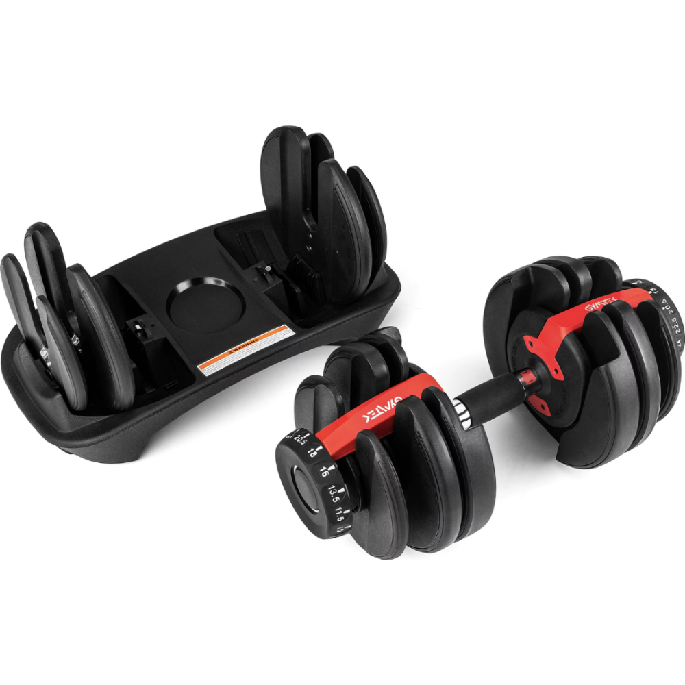 Гантель розбірна регульована Gymtek 2,5-24кг червоний Киев - изображение 5
