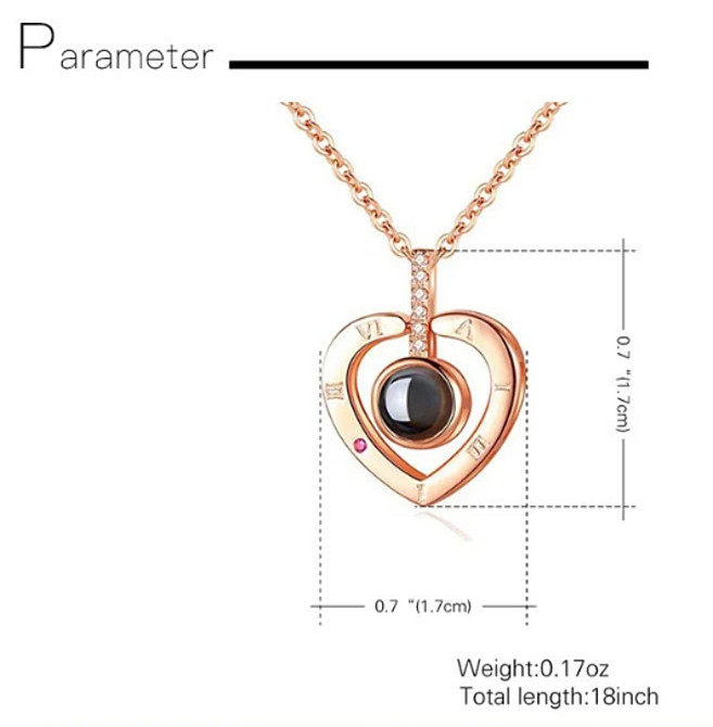 Кулон з проекцією 100 зізнань у коханні Серце Київ - фото 4