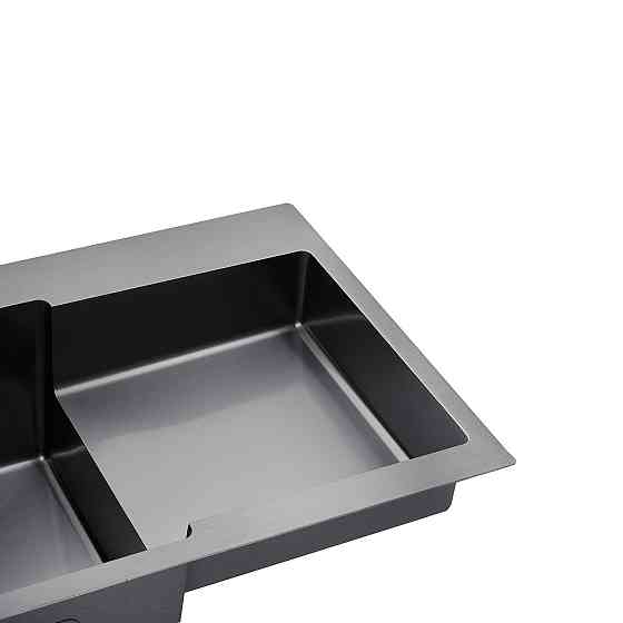 Кухонная мойка с нержавеющей стали Kroner KRP Schwarze - 78х48LHM PVD (3/1 мм) черная Киев