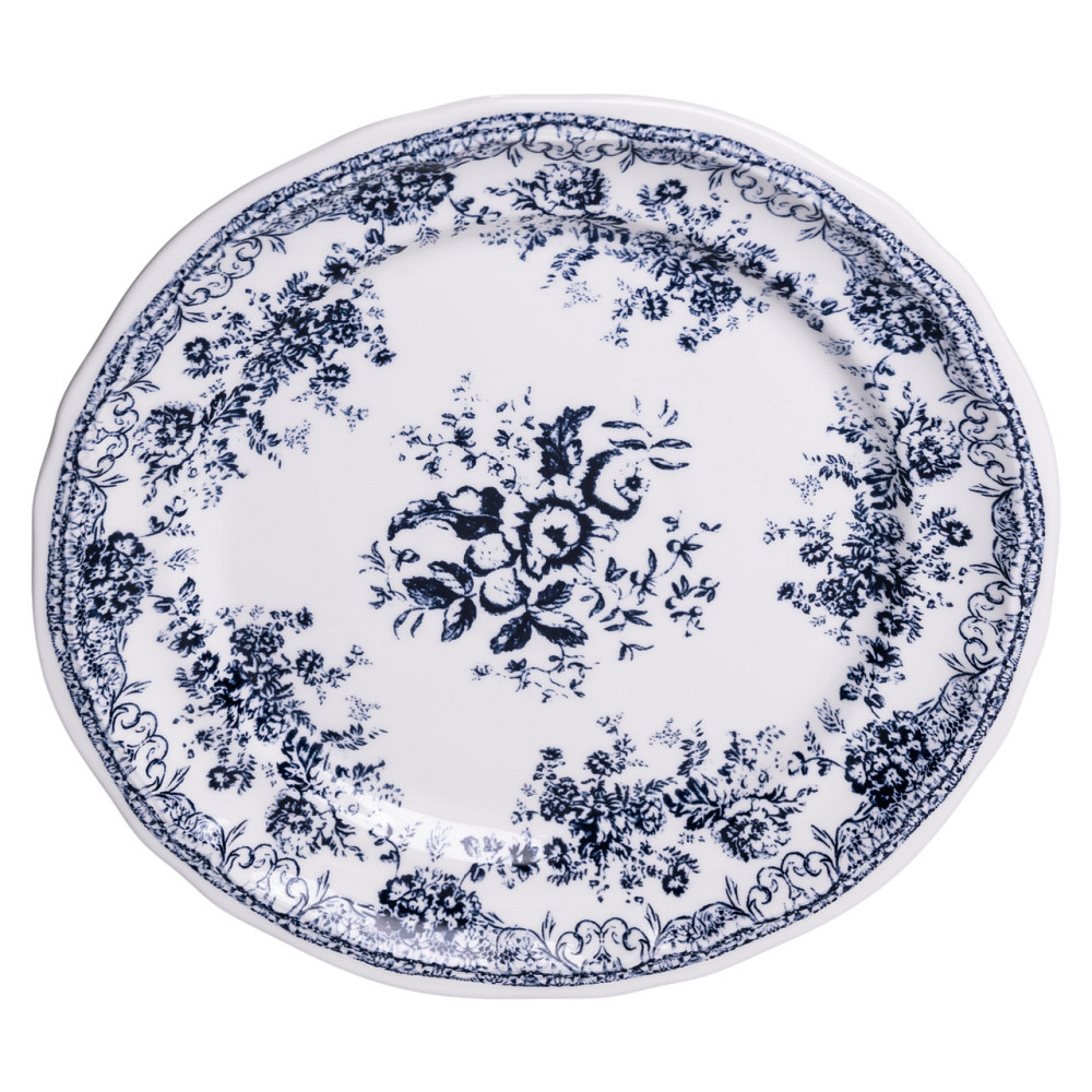 Столовий набір посуду тарілок і чашок 32 предмети на 6 персон Vintage Elegant порцеляновий, обідній столовий сервіз тарілок Синій YY78-6A Коломия - фото 3