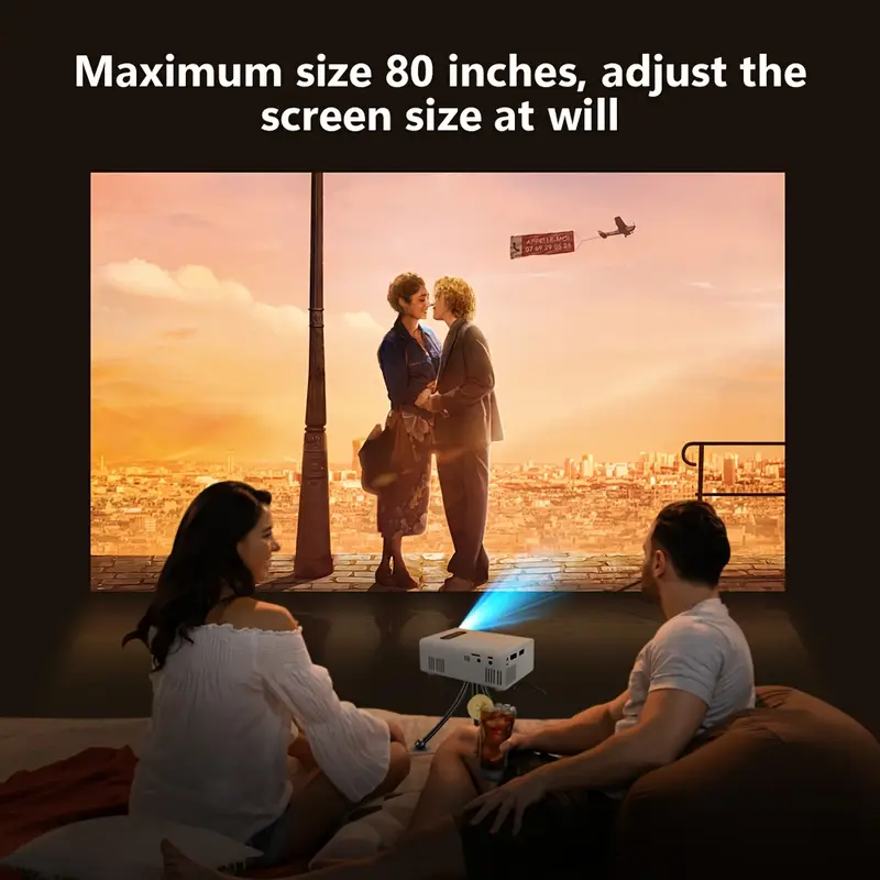 Домашній кінотеатр проектор Amovfilm 1080P Full HD (Білий) Вінниця - фото 7