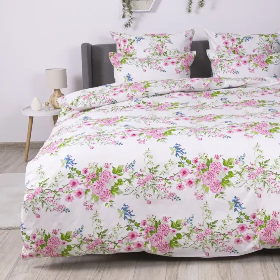 Постільна білизна полуторна бязь ТЕП SOFT DREAMS постіль полуторка квіти рожевий Одеса