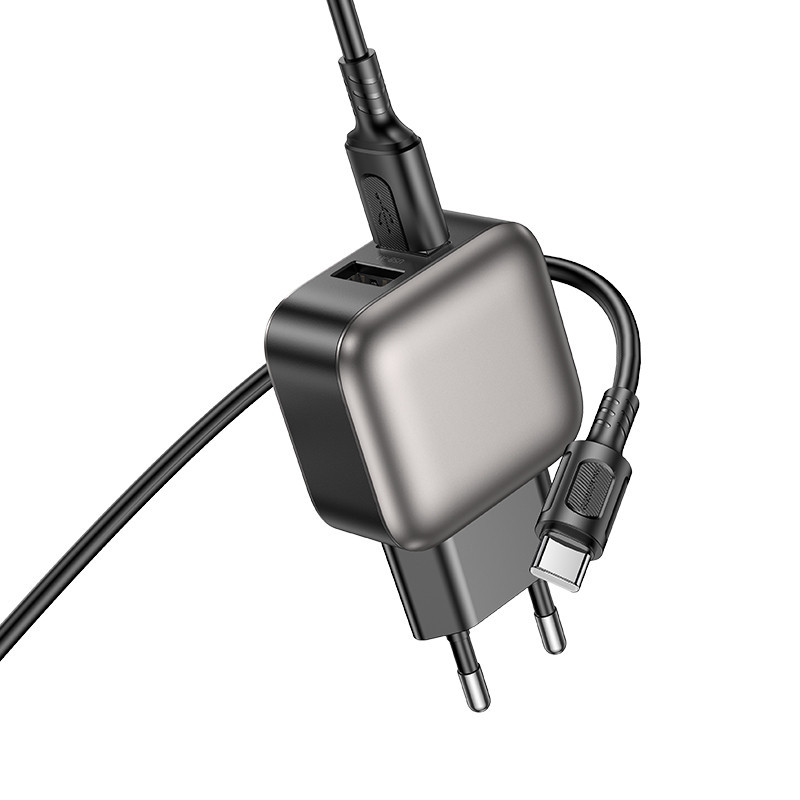 Мережевий зарядний пристрій BOROFONE BAS51A Absolute dual-port charger set(Type-C) Black Київ - фото 5