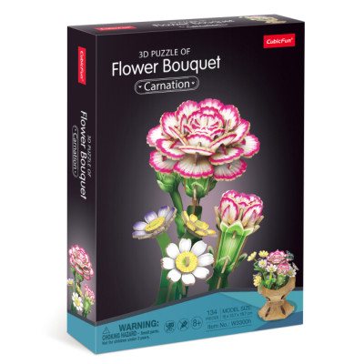 Пазл Cubic Fun трехмерный Букет цветов Гвоздики (W3300h) Винница - изображение 1
