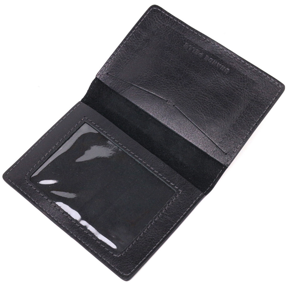 Обложка из глянцевой кожи на военный билет Тризуб ЗСУ GRANDE PELLE 16746 Черная Киев - изображение 5