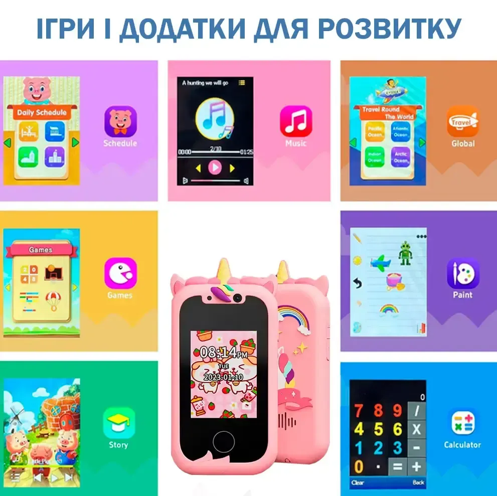 Телефон Интерактивный Смартфон с сенсорным экраном Детская игрушка с играми камерой приложениями Коломыя - изображение 6