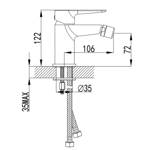 Змішувач Garda d35мм для біде на шпильці (W) Corso Житомир - изображение 4