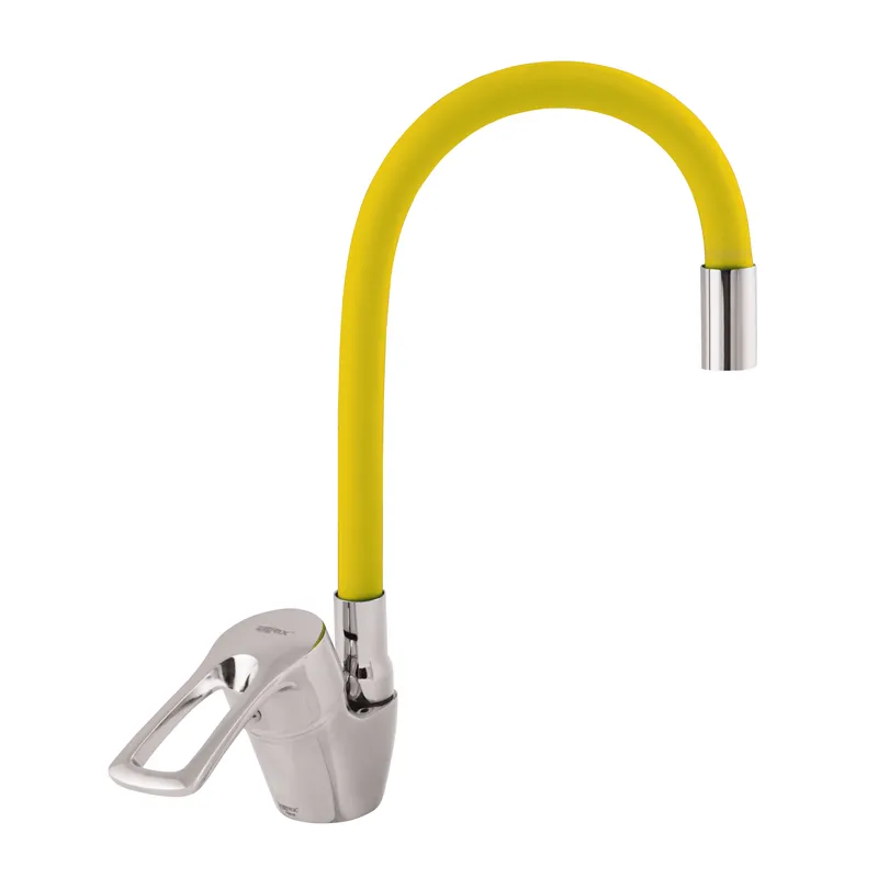 Кухонный смеситель Zerix YUB 181 с жёлтым гибким изливом ZX0433 Харьков - изображение 1