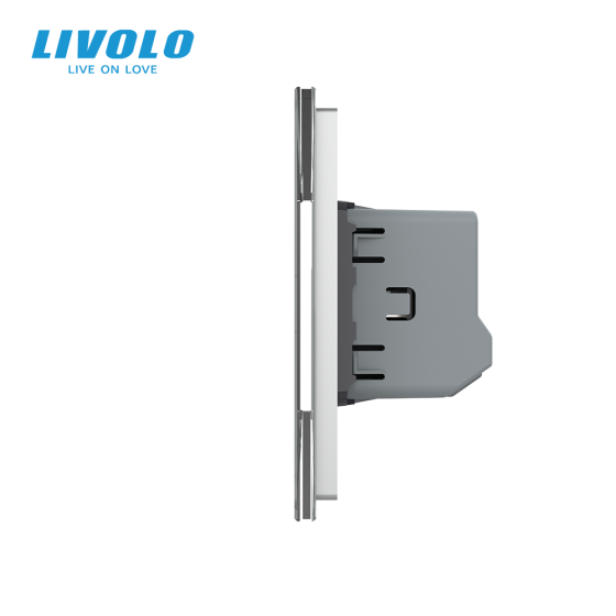 Сенсорний вимикач 5 сенсорів (1-2-2) Livolo сірий скло (VL-C701/C702/C702-15) Коломыя