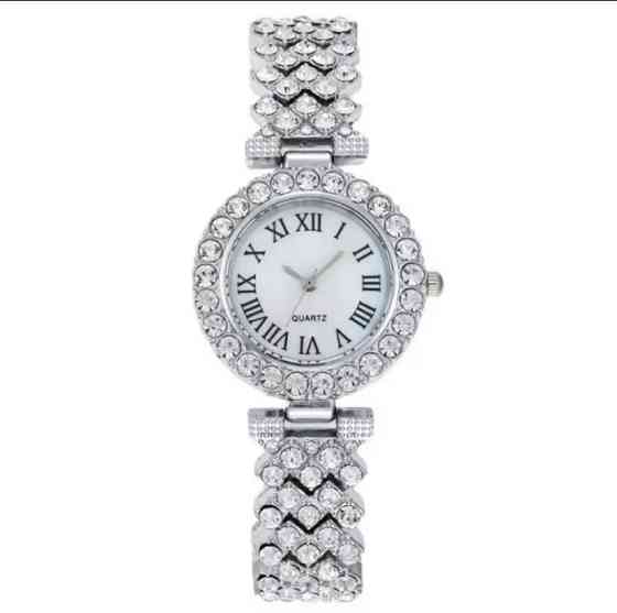 Подарунковий набір для жінок наручний годинник з браслетом сріблястий Київ