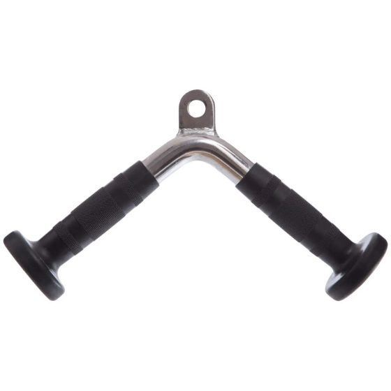 Ручка для тяги York Fitness V-подібна на трицепс з гумовими рукоятками, хром Киев