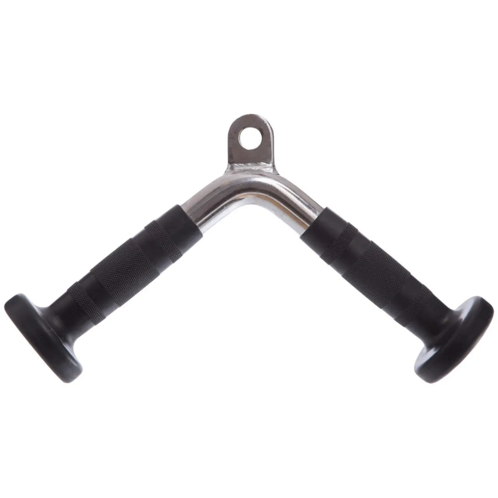 Ручка для тяги York Fitness V-подібна на трицепс з гумовими рукоятками, хром Київ - фото 2