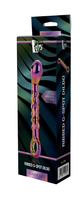 Dt21833 скляний фалоімітатор Dream Toys GLAMOUR GLASS RIBBED G-SPOT DILDO Sex Aura Київ - фото 6
