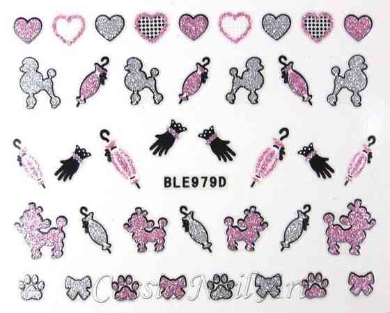 Наклейки для ногтей BLE979D Киев