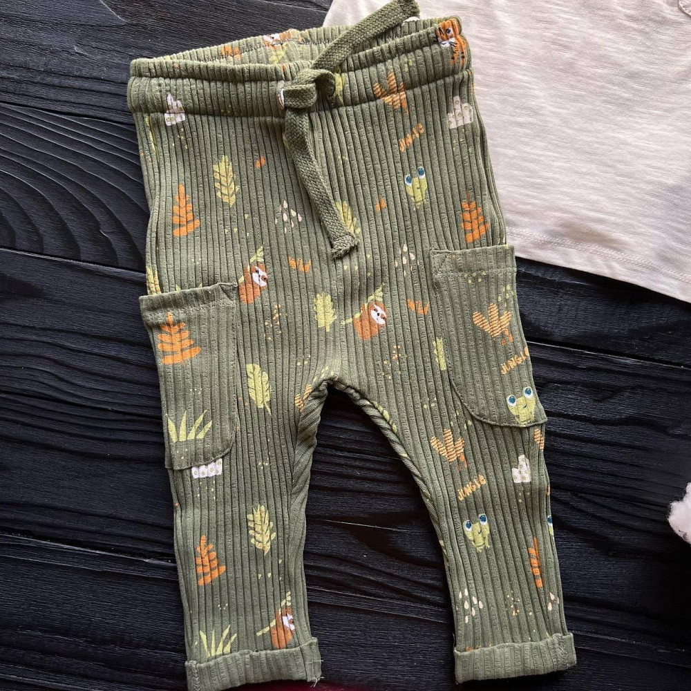 Дитячий Костюм Футболка (Беж) та Штани(з Принтом) Для Хлопчика LC Waikiki 12-18міс (80-86см) Київ - фото 4