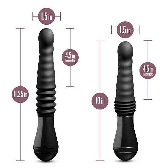Пульсатор Blush Temptasia – Lazarus Thrusting Dildo – Black, ребристый ствол, 3 скорости Sex Aura Киев
