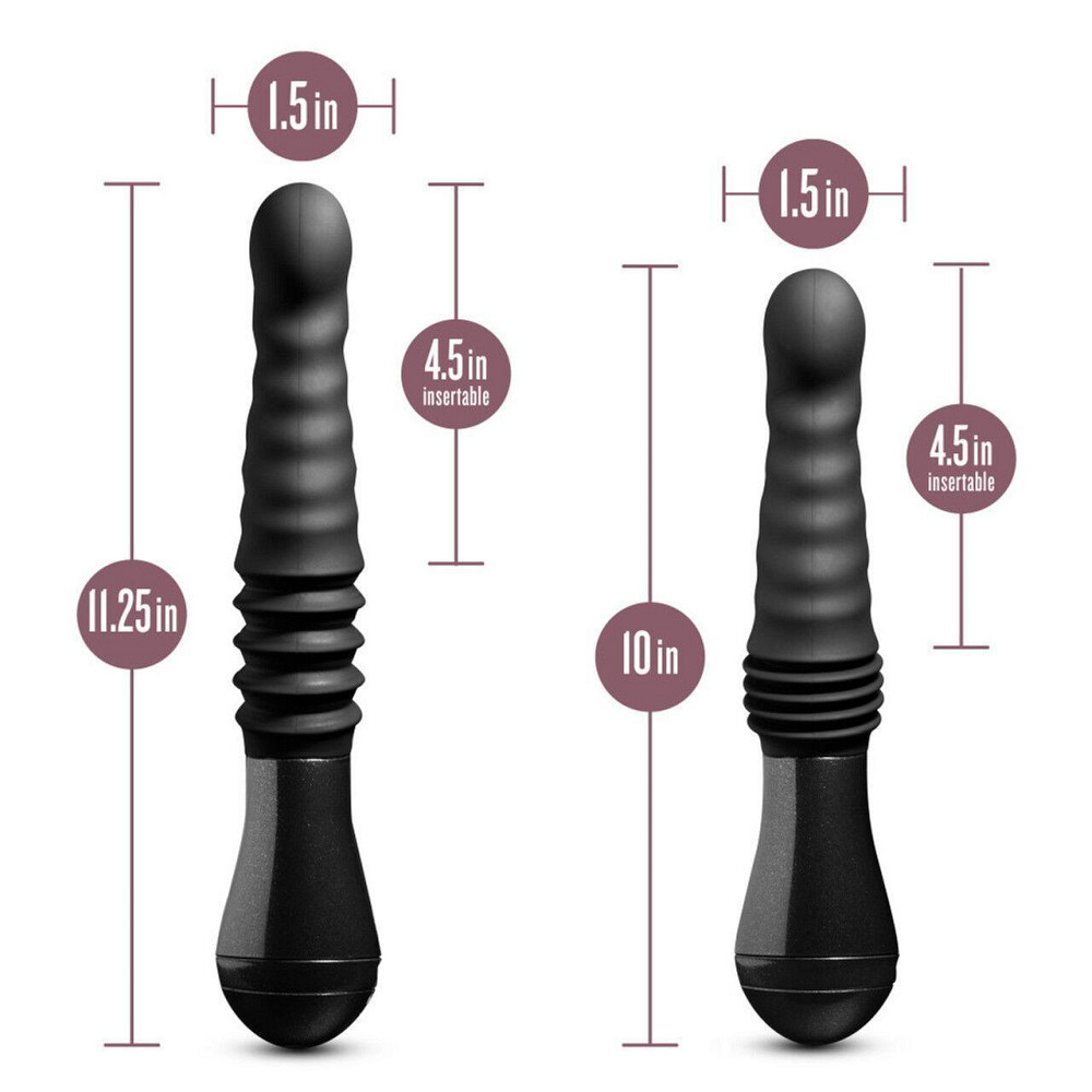 Пульсатор Blush Temptasia – Lazarus Thrusting Dildo – Black, ребристый ствол, 3 скорости Sex Aura Киев - изображение 5