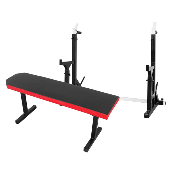 Скамья горизонтальная для жима + Стойки со страховкой 50 на 50 мм с брусьями Киев