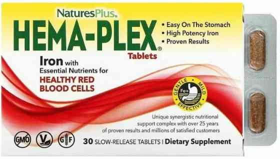 Комплекс витаминов и минераловNature's Plus Hema-Plex 30 таб  с медленным высвобождением Киев
