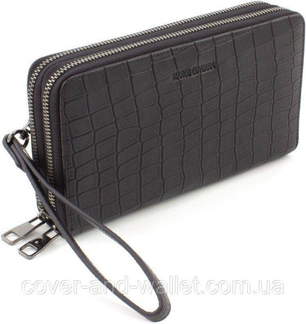 Мужской кожаный кошелек клатч на две молнии под крокодила Marco Coverna 5902 Киев - изображение 1