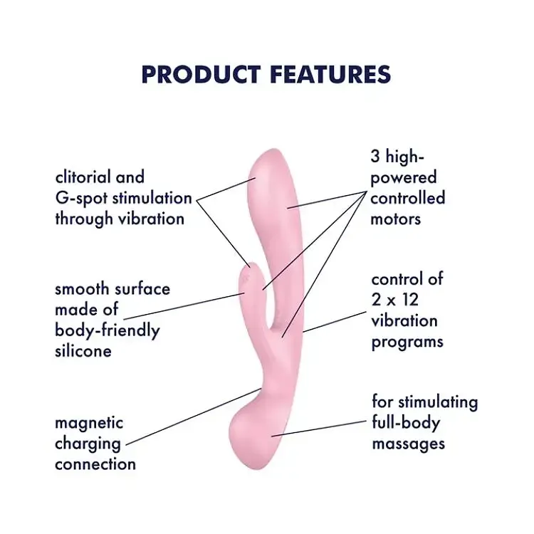 Вібратор-кролик Satisfyer Triple Oh Pink Львів - фото 7