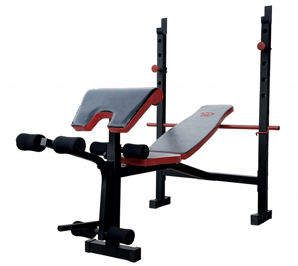 Скамья для жима ReadMeBlack + 4 грифа + 100 кг дисков Гантели, гири, штанги и диски АВС пластик комплект Киев - изображение 2