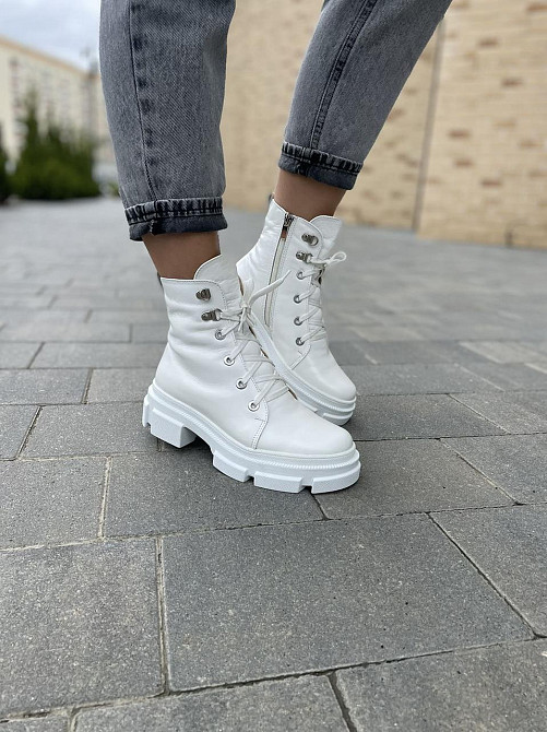 Mermaid Черевики жіночі Mermaid білі натуральна шкіра зима висота 13 см (5167) Коломия - фото 8