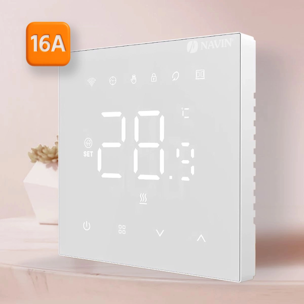 Терморегулятор NAVIN WT410 W-16A с Wi-Fi для теплого пола, белый Киев - изображение 5