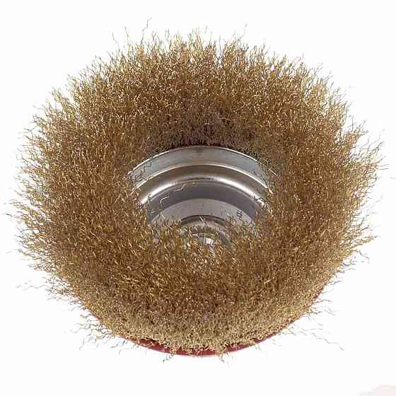 Щетка проволочная чашевидная Ø75мм хвостовик Ø6мм (латунированная) SIGMA (9015071) Ровно