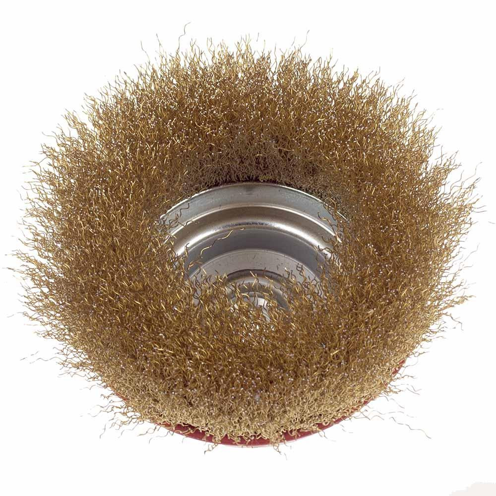 Щетка проволочная чашевидная Ø75мм хвостовик Ø6мм (латунированная) SIGMA (9015071) Ровно - изображение 4