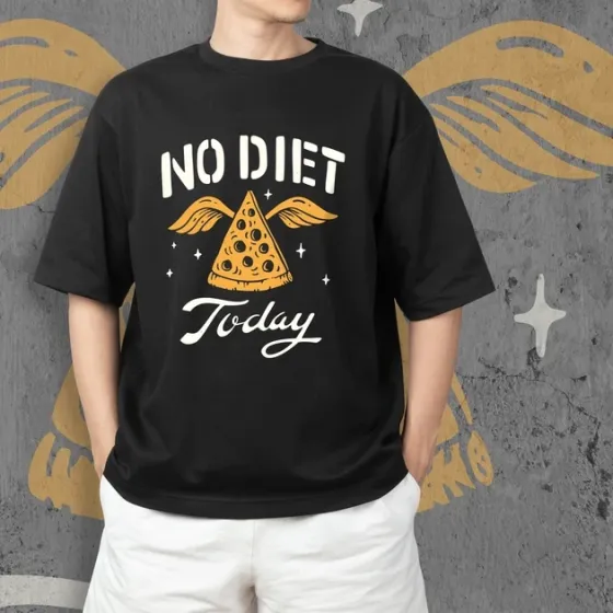 Футболка для подростка мальчика с принтом No Diet Today Размер 160 Anime10131 Днепр